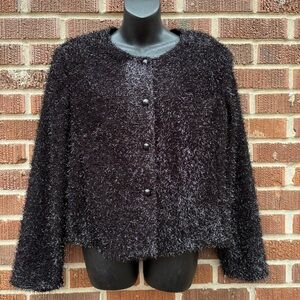 Vintage 1980s USA Made Jessica Howard Sz 16 Tinsel Jacket With Shoulder Pads